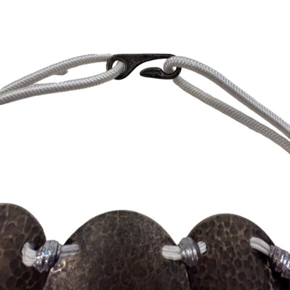 Large Copper Tone Disc Waist Belt Rope Nautical BOHO Southwestern Hippie‎ to 26" - Picture 2 of 12